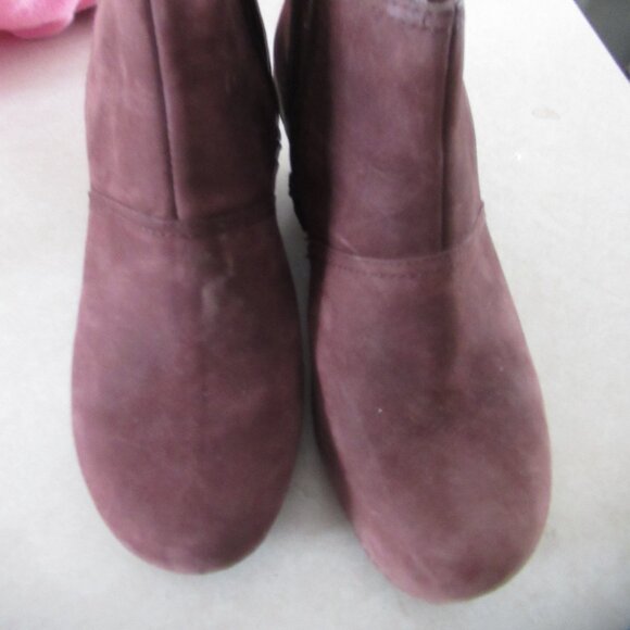 Dansko Shirley wedge ankle bootie maroon leather women’s 38 7.5 comfort shoes - Picture 8 of 10